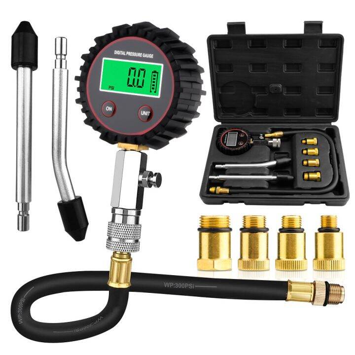 Compression Tester Automotive Digital Compression Gauge 200 Psi For ...