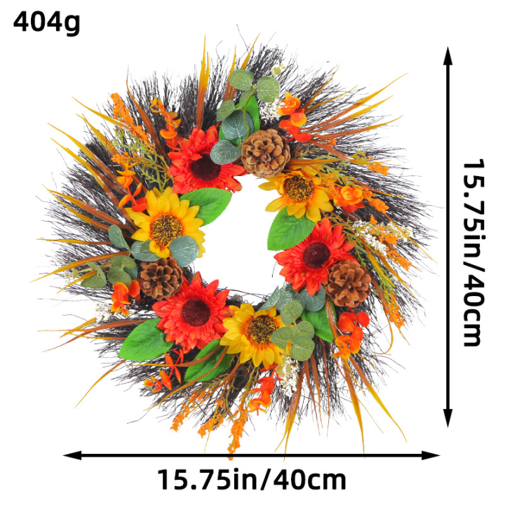 สนผลไม้-girasol-ดอกไม้มงกุฎลานกลางแจ้งจำลองดอกไม้มงกุฎบ้านประตูแขวนตกแต่ง