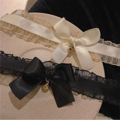 Aesthetic Jewelry Sexy Black White Lace Chocker Neck Ornament Bow Choker Lace Choker Bow Love Choker