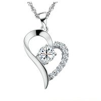 【cw】 Pendant Chain Necklace on for Valentine 39;s Day Neck Drop Rhinestone Luxury Jewelry Female ！