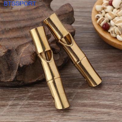 Brass Outdoor Survival Whistle Hanger Pendant For Key Chain Retro Referee Brass Whistle Pure Brass Survival Whistle Craft Survival kits