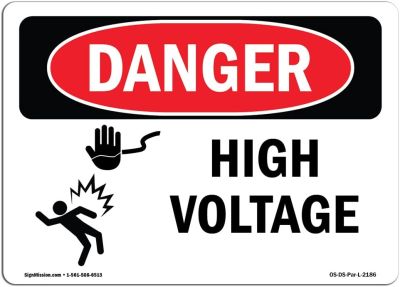 ดีคอลติดป้ายอันตรายไฟฟ้าแรงสูงของ OSHA ปกป้องของคุณโกดังก่อสร้างธุรกิจและพื้นที่ร้านค้าผลิตในสหรัฐอเมริกา