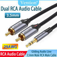 Vention Kabel RCA แจ็คตัวแยก RCA 3.5มม. Ke 2RCA 3.5 Kabel RCA Kabel สัญญาณเสียงสำหรับเครื่องขยายเสียงสมาร์ทโฟนบ้าน