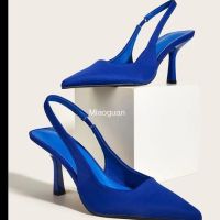 Fashion Elegant Women High Heels Lady Slingback Mules Sexy Thin Heels Party Luxury Wedding Shoes Womens Sandals 2023 New Summer