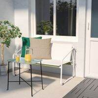 2-seat sofa, in/outdoor, white green/beige118x69x69 cm.