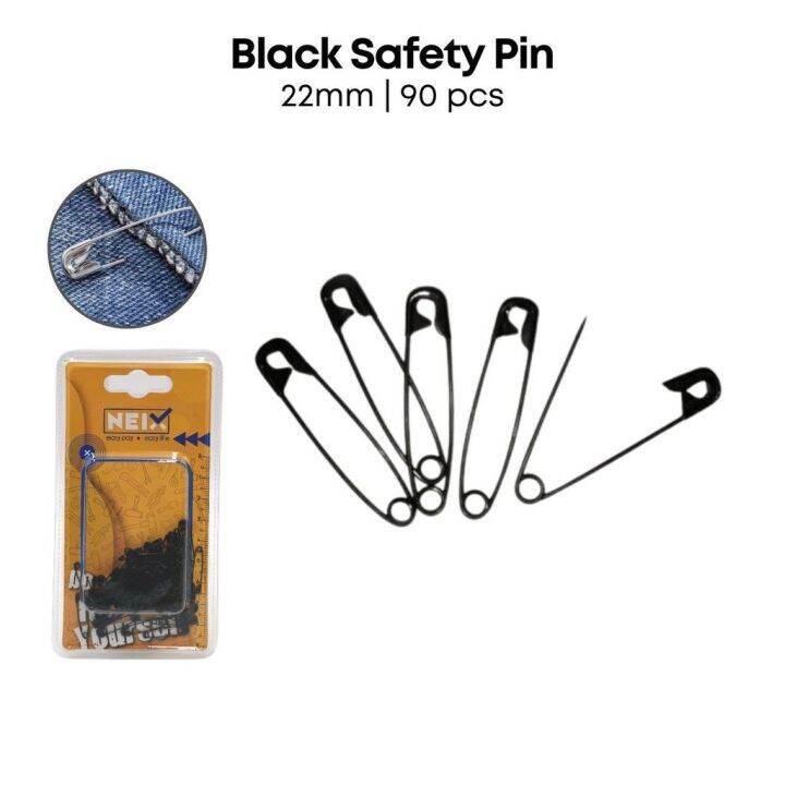 [HUNTWARE] Metal Safety Pins Safety Pins Black Pin keselamatan hitam