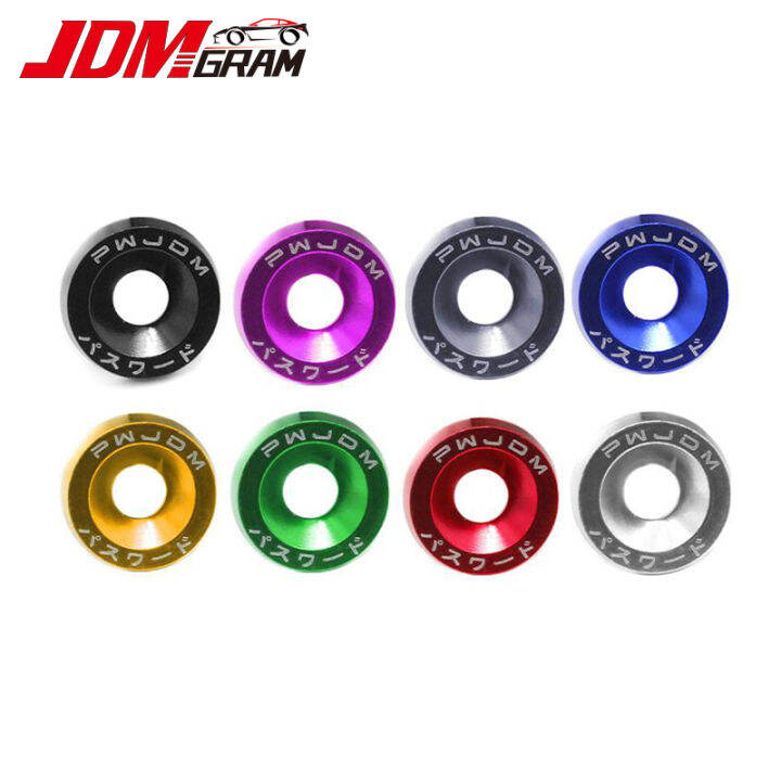 JDM Aluminum Car Fender Washer Screw 10pcs/set Universal Auto Plate