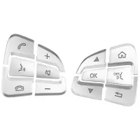 12Pcs Steering Wheel Button Covers Trim Stickers for GLC X253 2015 2016 &amp; C Class W205 2014 2015 Silver ABS