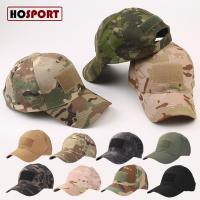 HOSPORT Camo หมวกเบสบอลผู้ชายกีฬากลางแจ้งหมวกยุทธวิธีพร้อมสติกเกอร์เมจิกปรับได้หมวก Snapback ลายพรางหมวกกันแดด