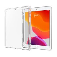 For New IPad 2017 2018 IPad 5 6 7 8 9 Pro 9.7 10.2 10.5 10.9 11 12.9 2021 Mini 1 2 3 4 5 6 Air 2 3 4 5 2019 2020 2022 Case, TPU Silicon Transparent Back Cover With Pen Holder Case