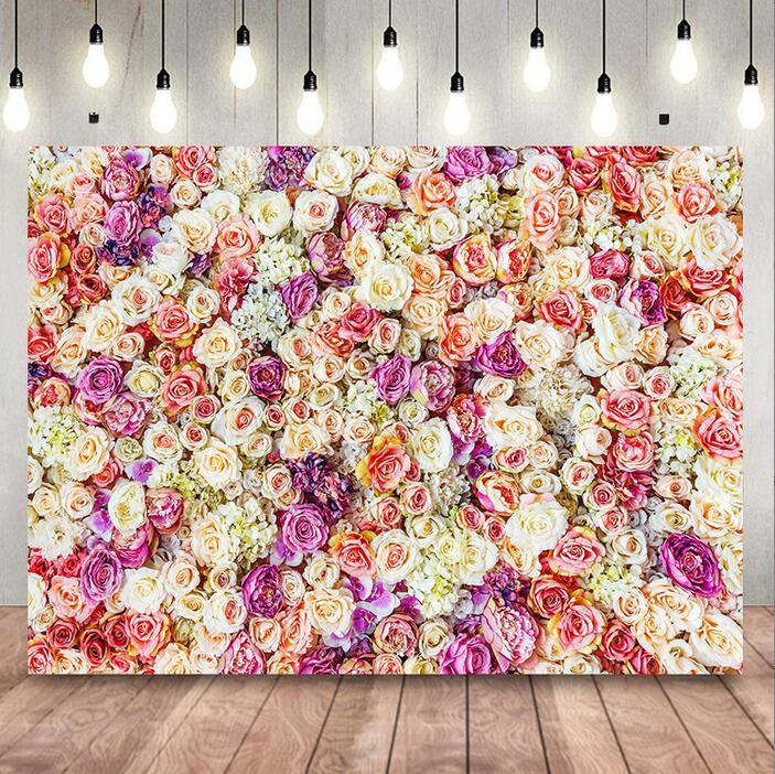 colorful rose Floral wall Backdrop photography background Pink Rose ...