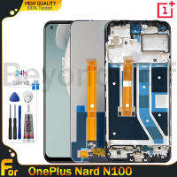 Beyondwolf หน้าจอ LCD 6.52นิ้วของแท้สำหรับ OnePlus Nord BE2013 N100 BE2015 BE2011หน้าจอ LCD ประกอบดิจิไทเซอร์จอแสดงผล LCD แบบสัมผัสหน้าจอ BE2012พร้อมกรอบกลางสำหรับ OnePlus Nord N100จอภาพ