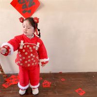 【CW】 Hanfu Children New Year Baby Sleeve Pants Thickened Tang