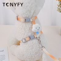 【FCL】▨◑▥ Dog Harness I-shaped Cartoon Clouds Gradient Chest Back Set for Small Medium Cats Walking Anti-breakaway