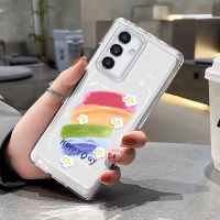 เคส Samsung Galaxy A24 4G เคส Samsung A34/A53/A54 5G เคส Samsung A14/A14 5G/A14 LTE แฟชั่นพิมพ์ลายดอกไม้สีง่ายกันกระแทกกันรอยนิ้วมือ TPU ใหม่เคสโทรศัพท์ป้องกันเลนส์กล้องถ่ายรูปเต็มรูปแบบ