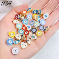 【YF】✺□♦  10pcs Turkish Evil Beads Boho Enamel Spacers Jewelry Making Supplies Designer Pendants Accessories