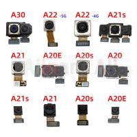 กล้องหน้ากล้องหลังสำหรับ Samsung Galaxy A22 4G 5G Galaxy A21s A21 A20s A20 A30 A01ด้านหลังกล้องหน้าหลักโมดูลกล้อง Flex Cable Replacement Parts