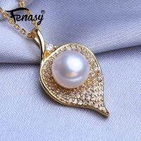 FENASY Natural Freshwater Pearl Necklaces For Women Gold Color Customized Trendy Flower Pendant Party Jewelry