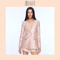 [MILIN]  Collarless jacquard long sleeves with side pocket jacket เสื้อแจ็คเก็ทแต่งกระเป๋า / Favia Jacket