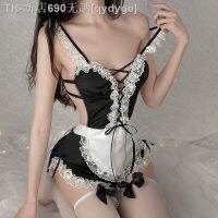 【CW】ↂ▽  Backless Maid Bandage Kawaii Hollow Out Costumes with Apron Nightgown New