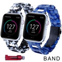 ✷☼☃ สายเรซิ่นสำหรับ Apple Watch 7 วง 45 มม. 41 มม. 44 มม. 42 มม. 40 มม. Correa โปร่งใสรูปตัว D ห่วงสายนาฬิกา iwatch 6 se 5 4 สายรัดข้อมือ