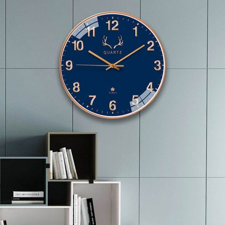 Simple and quiet wall clock official flagship store no punching bedroom
