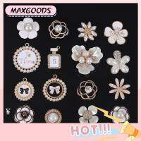 MAXG 5PCS ผู้หญิง ไข่มุก Rhinestone อุปกรณ์รองเท้า เครื่องประดับแฟชั่น เสน่ห์การตกแต่งรองเท้า เสน่ห์รองเท้า