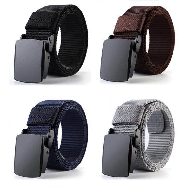 male-fashion-tactical-belt-high-quality-black-nylon-belt-men-women-jeans-metal-automatic-buckle-canvas-luxury-waist-belts-130cm