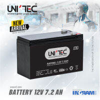 Battery 12V 7.2Ah UNITEC ล็อตใหม่ ของแท้ ใช้ได้กับ UPS ยี่ห้อ ZIRCON/ETECH/UNITEC และ UPS ทุกยี่ห้อที่ใช้แบตเดิม 7-9Ah ประกัน1ปี