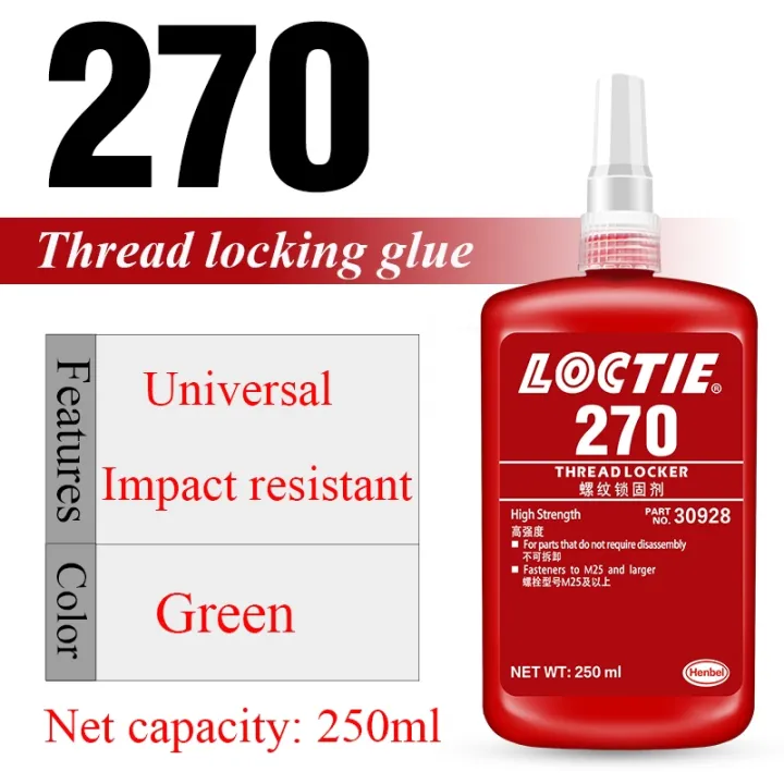 250ml 50ml Loctite 270 Screw Glue Sealant Locking Agent Red High Strength Thread Adhesive