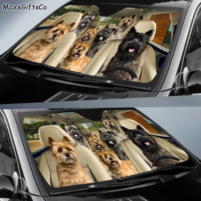 Cairn Terrier ม่านบังแดดรถยนต์ Cairn Terrier Windshield, Dogs Family Sunshade, Dogs อุปกรณ์เสริมในรถยนต์,ตกแต่งรถ,Cairn Terrie