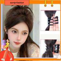 SURRIP FASHION หางม้าสูง กรงเล็บผมสังเคราะห์ Chignon ผูกครึ่งเดียว คลิปหนีบผม อุปกรณ์เสริมผม คลิปออน วิกผมหัวยา สำหรับผู้หญิง