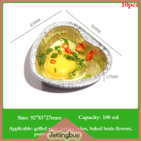 Jettingbuy】แม่พิมพ์อลูมิเนียมฟอยล์10ชิ้นกล่องทาร์ตไข่ขนาดเล็กแม่พิมพ์ถาดพายถ้วยเค้ก