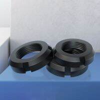 1Pcs GB812 Carbon Steel Slotted Round Nuts Locknuts with Fine Thread M10 M12 M14 M16 M18 M20 M22 M24 M25 M27 M30 M33 M35