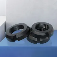 【CW】 1Pcs GB812 Carbon Slotted Round Nuts Locknuts with Thread M12 M14 M16 M18 M20 M22 M25 M27 M30 M33 M35