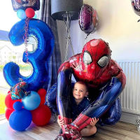 3D Spiderman Decorations Kids Balloon The Avengers Aluminum Foil Balloons Birthday Party Decor Air Globos Baby Shower Toy Gift Artificial Flowers  Pla