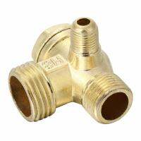 [HOT] 3Port Check Valve Brass Male Thread Check Valve Connector Tool For Air Compressor Connector Joint Adapter 20x16x10/20x19x10mm