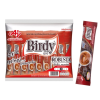 Birdy 3in1 Robusta Coffee เบอร์ดี้ 3 อิน 1 โรบัสต้า กาแฟปรุงสำเร็จชนิดผง 15 กรัม แพ็ค 60 ซอง