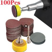 100Pcs 1inch 25mm Sanding Discs Pad 100-3000 Grit Abrasive Polishing Pad Kit For Dremel Rotary Tool Sandpapers Accessories Tools Power Sanders