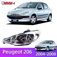 สำหรับ Peugeot 206 2004-2008 ไฟหน้าสำหรับ ไฟหน้า โคมไฟหน้า ไฟหน้า​โปรเจค​เตอร์​ โคมไฟหรถยนต์ เลนส์กระจก headlamp headlight front light lens