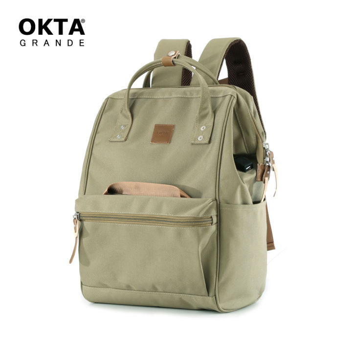 himawari-backpack-laptop-pocket-29hx30w-cm-with-usb-charging-port-anti-theft-opening-okta-2107-army-green