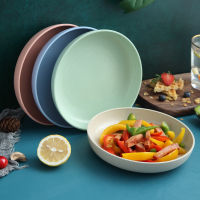 Plastic Round Solid Dining-plates Plastic Plate Nordic Large Plate Simple Home Dining Plate Deepen Gift Plate