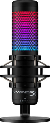 HyperX QuadCast S – RGB USB Condenser Microphone for PC, PS4, PS5 and Mac, Anti-Vibration Shock Mount, 4 Polar Patterns, Pop Filter, Gain Control, Gaming, Streaming, Podcasts, Twitch, YouTube, Discord RGB Lighting QuadCast Black
