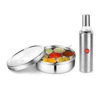 Classic Essentials Stainless Steel Masala Dabba/Spice Box with Steel Lid, 7 Containers and 1 Small Spoons,