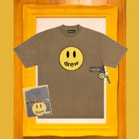 DREW HOUSE เสื้อยืดแขนสั้นสีน้ำตาลผ้าฝ้ายบริสุทธิ์เข้าได้กับผู้ชายและผู้หญิงสไตล์อเมริกันแบบหลวม