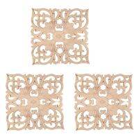 3X Wooden Decal Supply European-Style Applique Real Wood Carving Accessories and Retail.Woodcarving 20X20X2cm