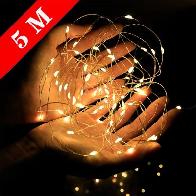 Led Fairy Lights Copper Wire String 1/2/5/10M Holiday Outdoor Lamp Garland For Christmas Tree Wedding Party Decoration.