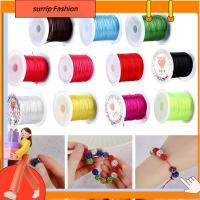 SURRIP FASHION DIY สายแข็งแรงยืดหยุ่นยืดหยุ่น1มม. คละสีเชือกร้อยลูกปัดสร้อยคอร้อยคริสตัลเชือก