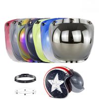 【LZ】❏✑☃  Universal Open Face Motocicleta Capacete Viseira Vintage Bubble Visor lente retro pára-brisa