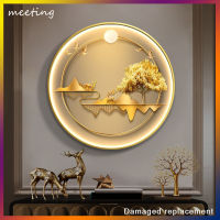 [MEETING] Simple Mural Modern Home Decoration Painting Bedroom Luminous Hanging Painting Walk Light Painting Circle